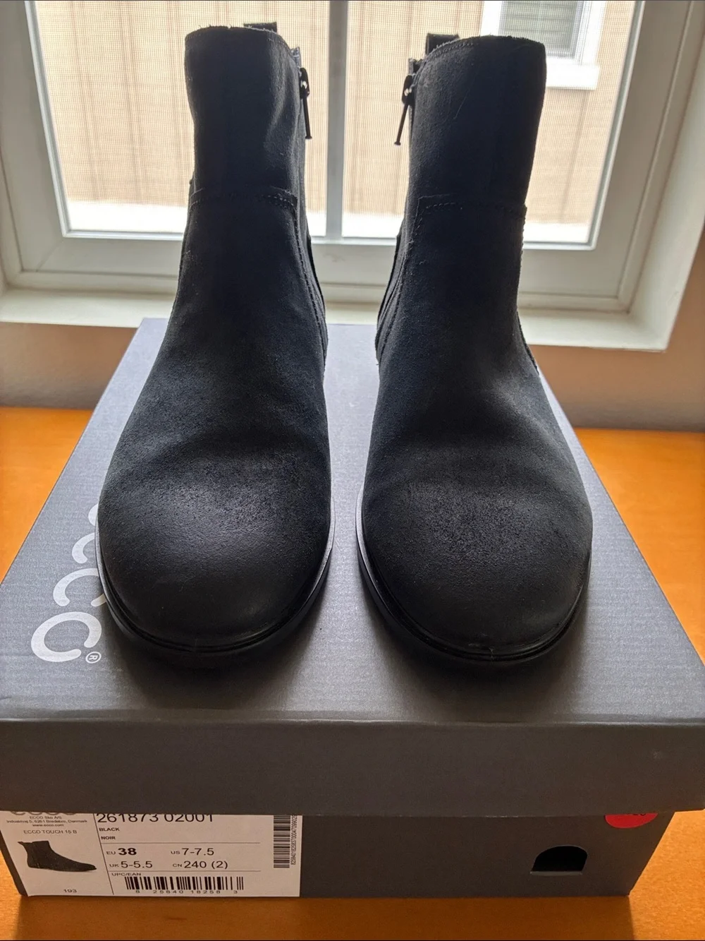 Ecco Touch Black Suede Ankle Boot